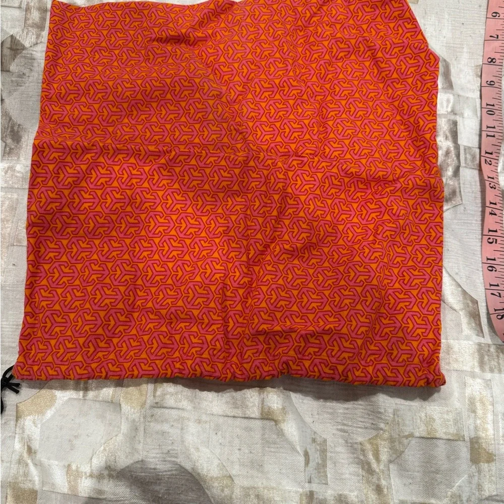 Tory Burch LOGOPink Orange black Duster large / extra large Bag with draw string